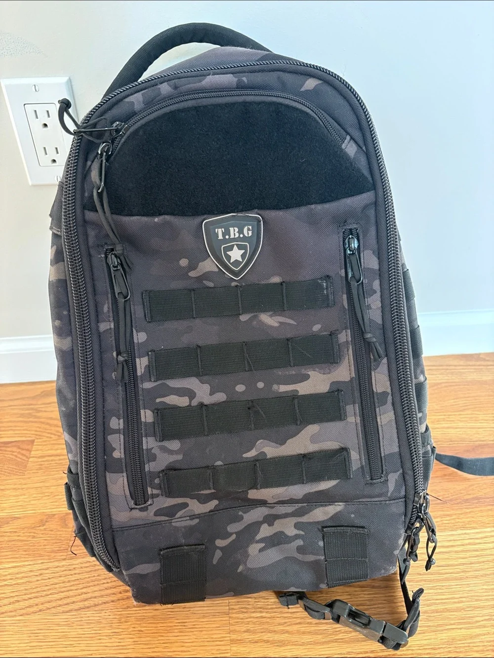 T.B.G Men's Tactical Backpack in Black Camo